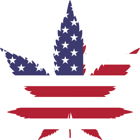 US flag as cannabis leaf